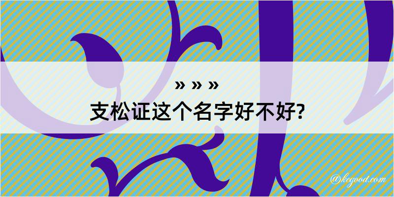 支松证这个名字好不好?