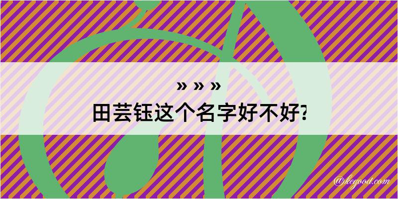 田芸钰这个名字好不好?