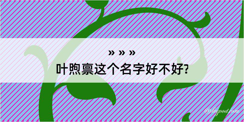 叶煦禀这个名字好不好?