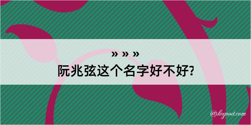 阮兆弦这个名字好不好?