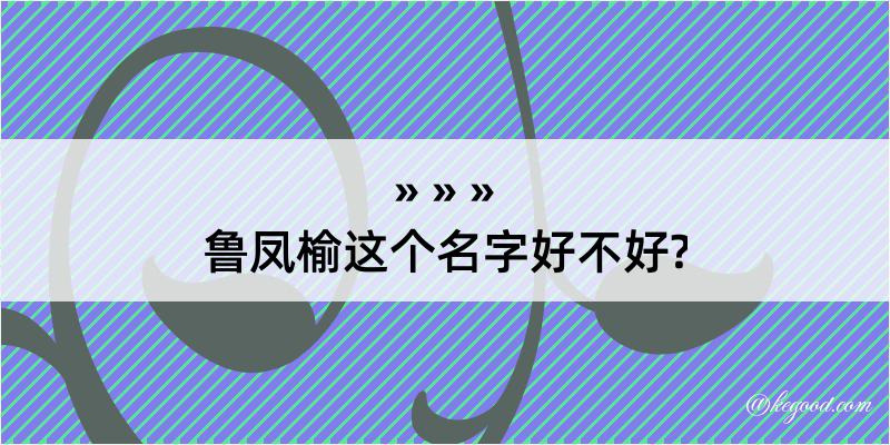 鲁凤榆这个名字好不好?