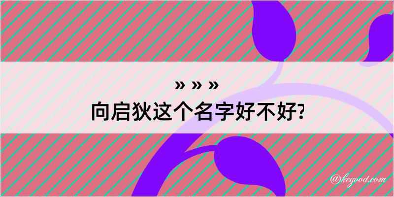 向启狄这个名字好不好?