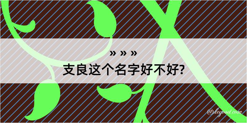 支良这个名字好不好?