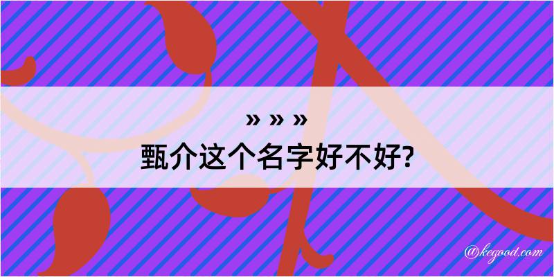 甄介这个名字好不好?