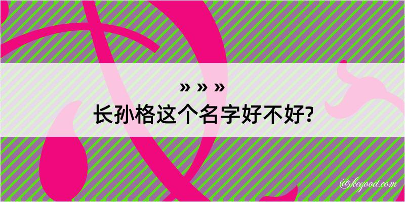 长孙格这个名字好不好?