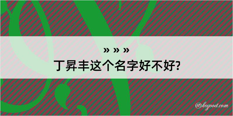 丁昇丰这个名字好不好?