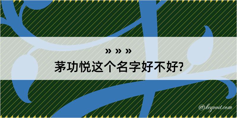 茅功悦这个名字好不好?