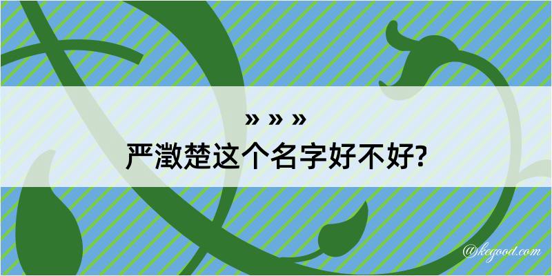 严澂楚这个名字好不好?