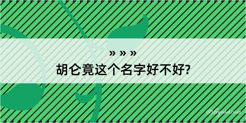 胡仑竟这个名字好不好?