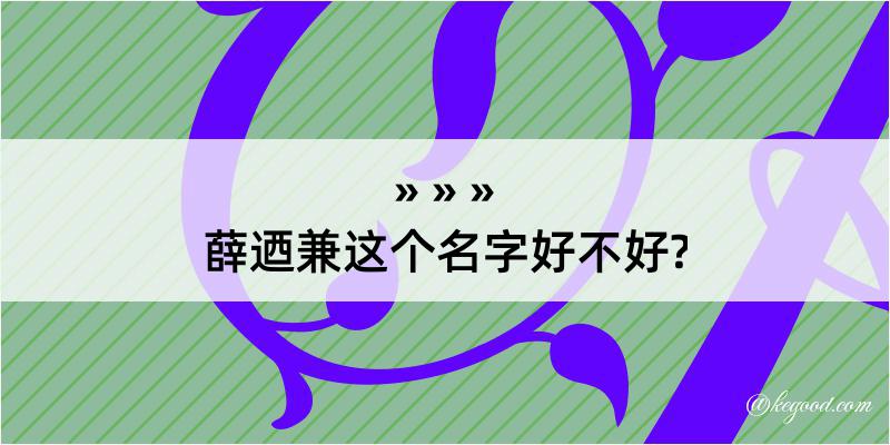 薛迺兼这个名字好不好?