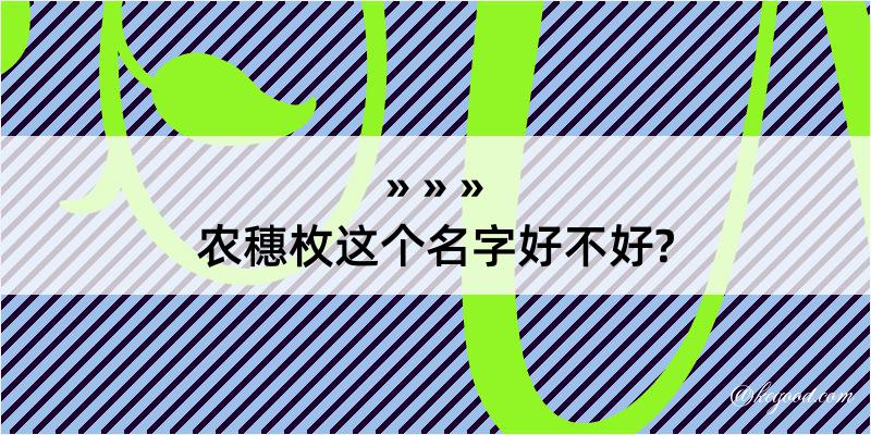 农穗枚这个名字好不好?