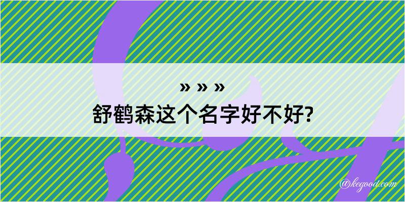 舒鹤森这个名字好不好?