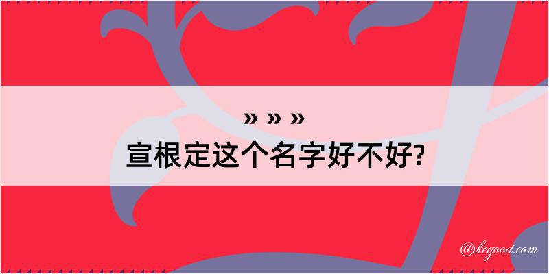 宣根定这个名字好不好?