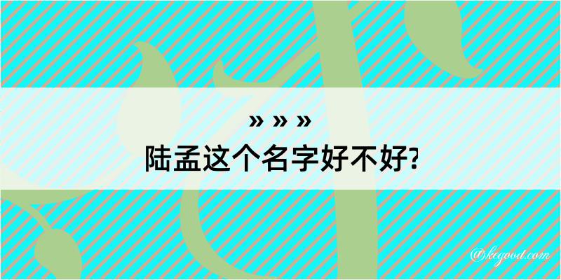 陆孟这个名字好不好?