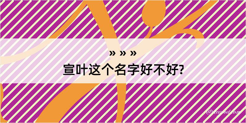 宣叶这个名字好不好?