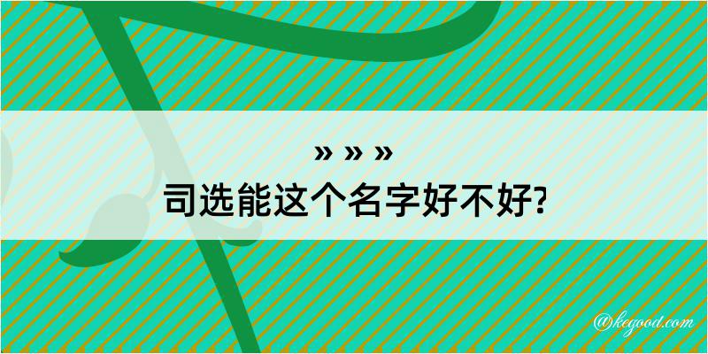 司选能这个名字好不好?