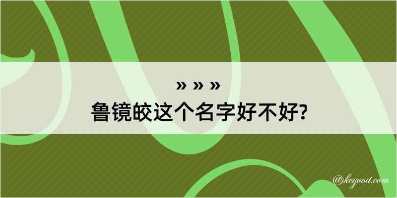 鲁镜皎这个名字好不好?