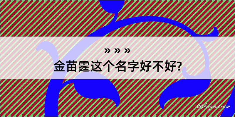 金苗霆这个名字好不好?