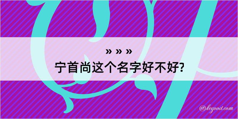 宁首尚这个名字好不好?