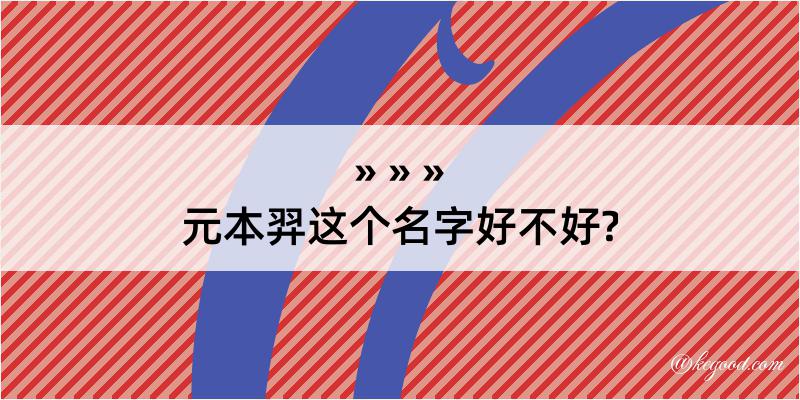 元本羿这个名字好不好?