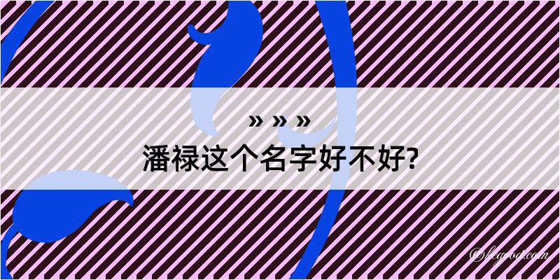 潘禄这个名字好不好?