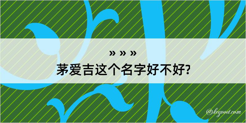 茅爱吉这个名字好不好?