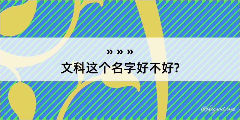 文科这个名字好不好?