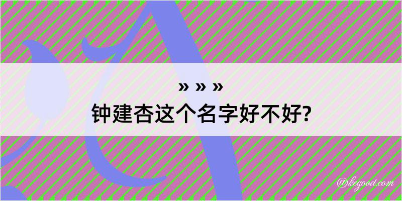 钟建杏这个名字好不好?