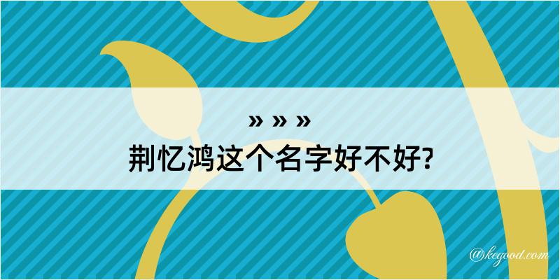 荆忆鸿这个名字好不好?