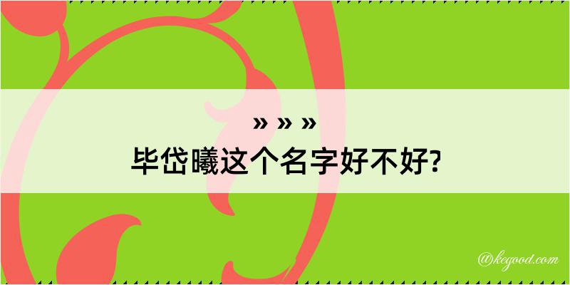 毕岱曦这个名字好不好?