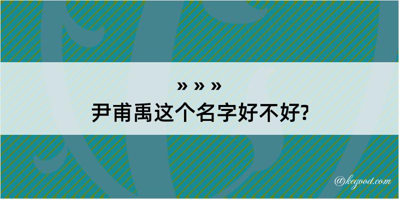 尹甫禹这个名字好不好?