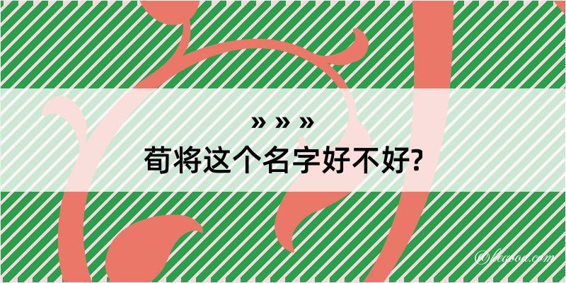 荀将这个名字好不好?