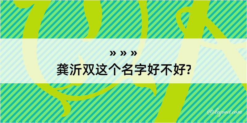 龚沂双这个名字好不好?