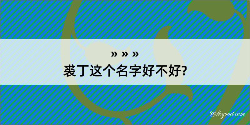 裘丁这个名字好不好?