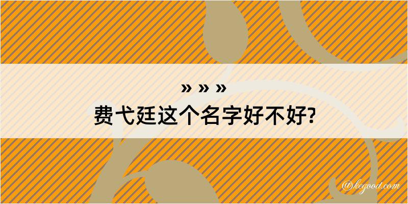 费弋廷这个名字好不好?