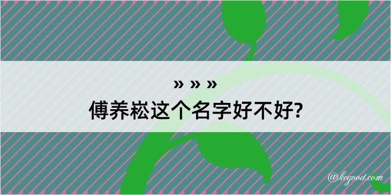 傅养崧这个名字好不好?