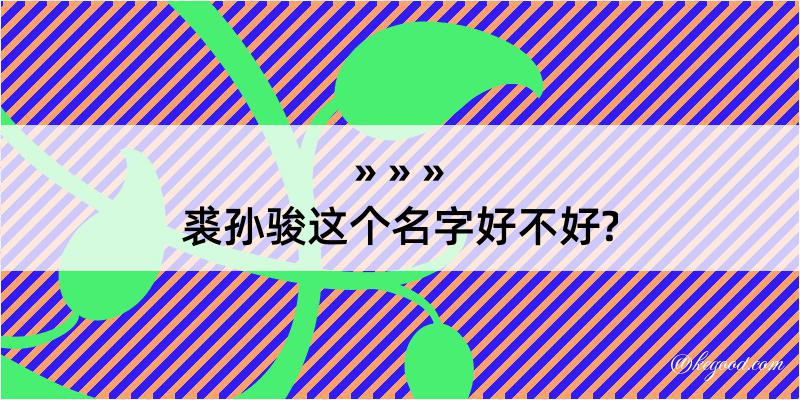 裘孙骏这个名字好不好?