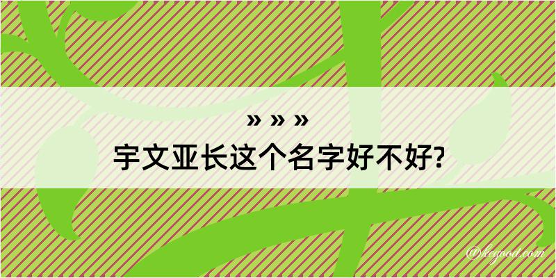 宇文亚长这个名字好不好?