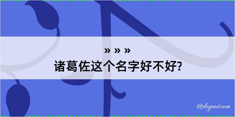 诸葛佐这个名字好不好?