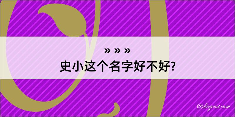 史小这个名字好不好?