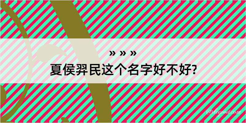 夏侯羿民这个名字好不好?