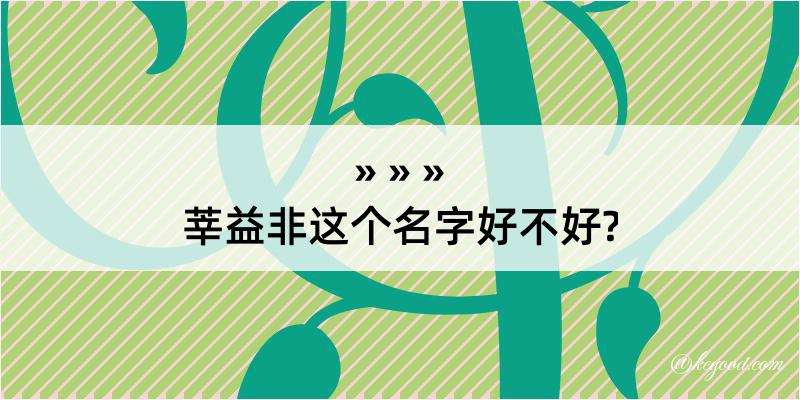 莘益非这个名字好不好?