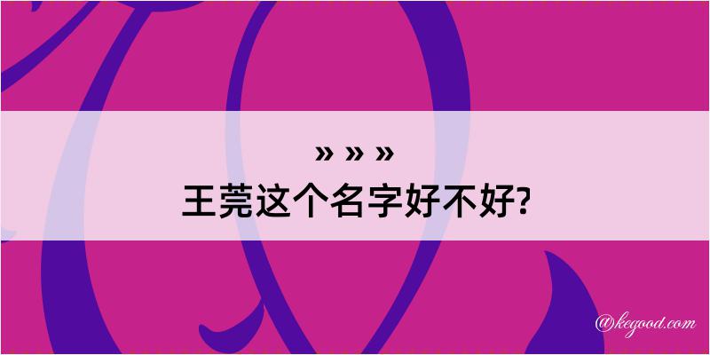 王莞这个名字好不好?