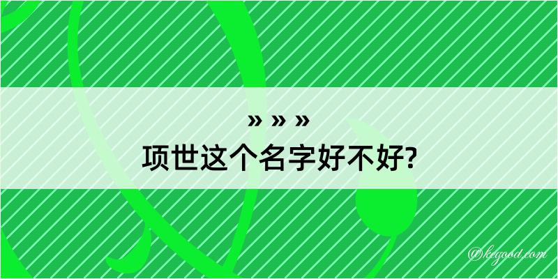 项世这个名字好不好?