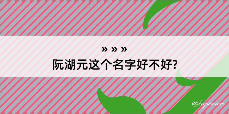 阮湖元这个名字好不好?