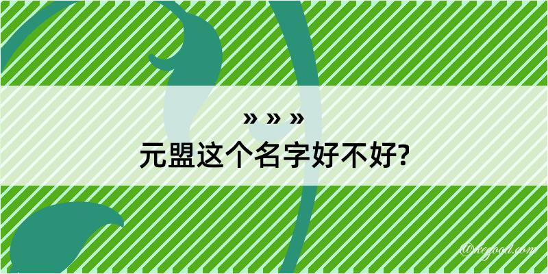 元盟这个名字好不好?