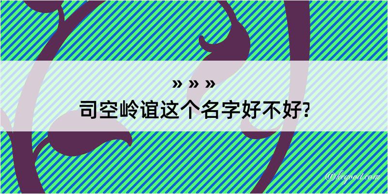 司空岭谊这个名字好不好?