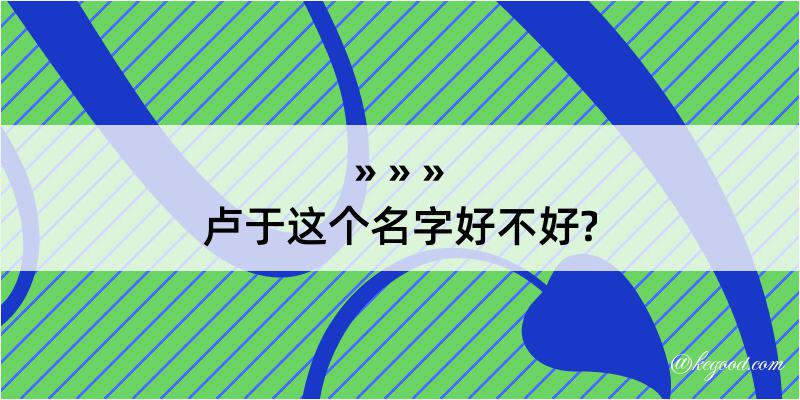 卢于这个名字好不好?