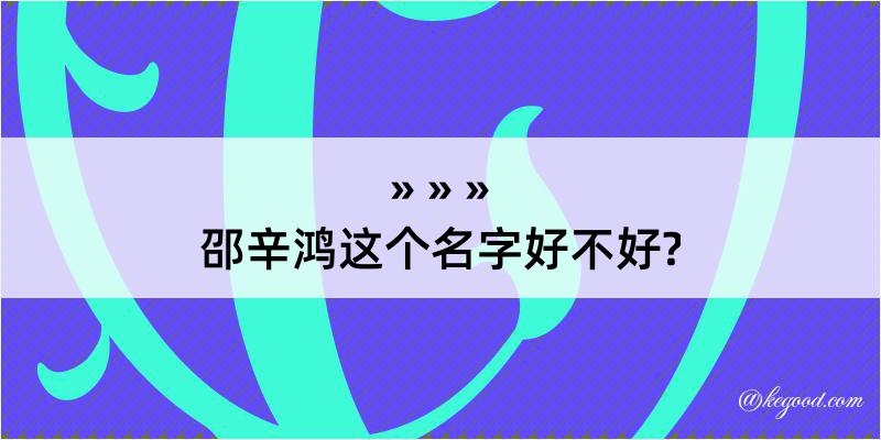 邵辛鸿这个名字好不好?