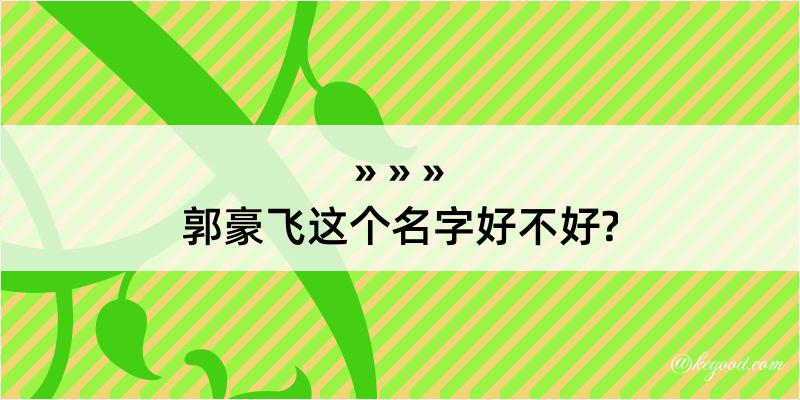 郭豪飞这个名字好不好?